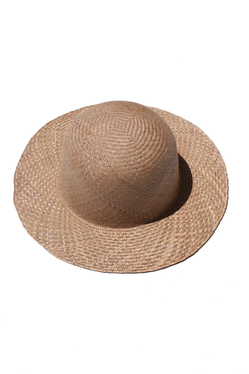 Stylish rush grass - solid round sun hat Top-Quality
