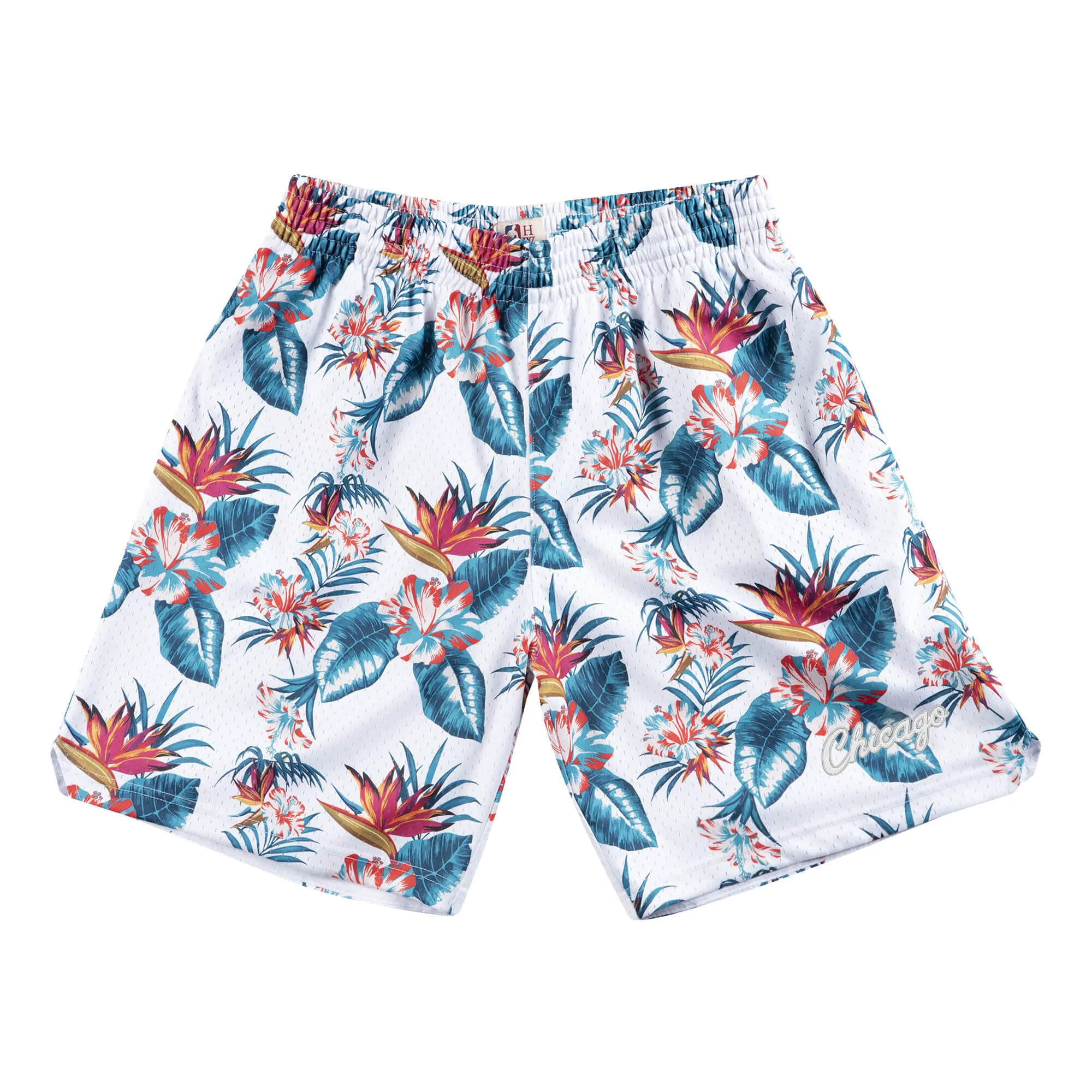 Detailed Mitchell Ness Men's NBA Floral Mesh Short Chicago Bulls Shorts Consistent