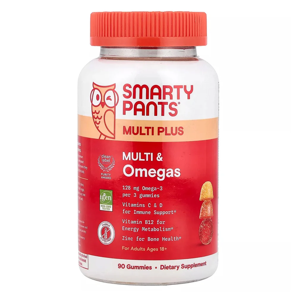Specialty SmartyPants Multivitamin Gummies with Omega 3 and Natural Flavors 90Ea High-End