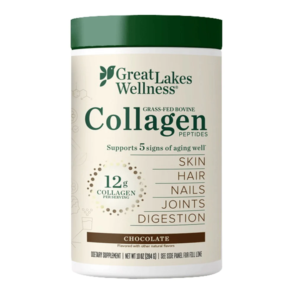 Safe Great Lakes Wellness Collagen Peptides Powder Supports Skin Hair Nails Joints and Digestion Chocolate Flavored 10Oz 284g Exceptional