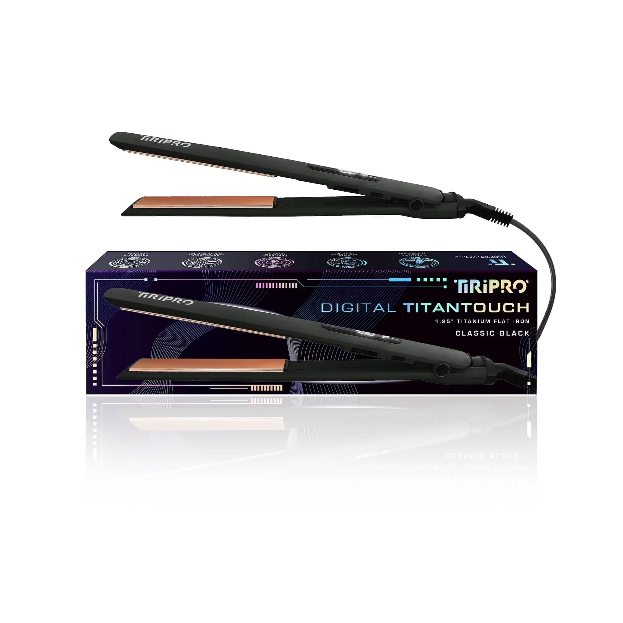 Elegant Tiri Pro Digital TitanTouch 1.25 Flat Iron - Black Durable