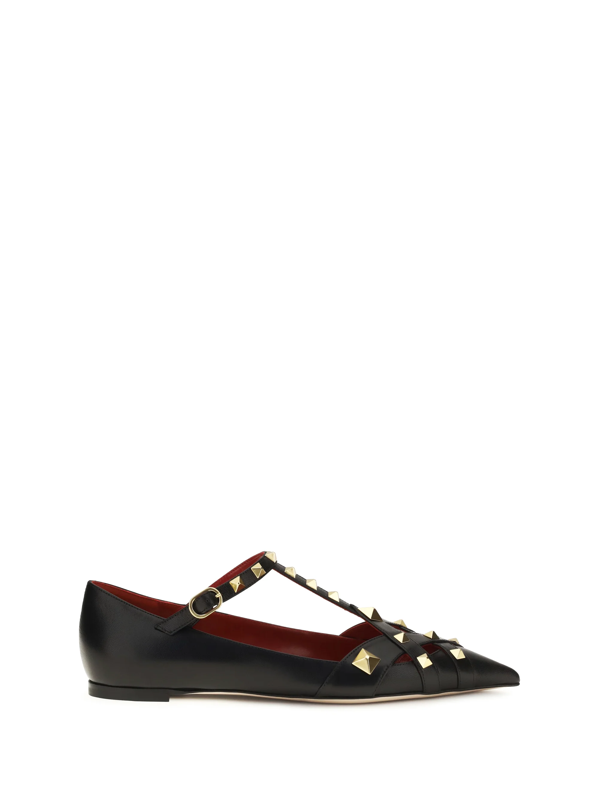 Minimalist Ballerina Flats Studdy Kidskin Black Durable