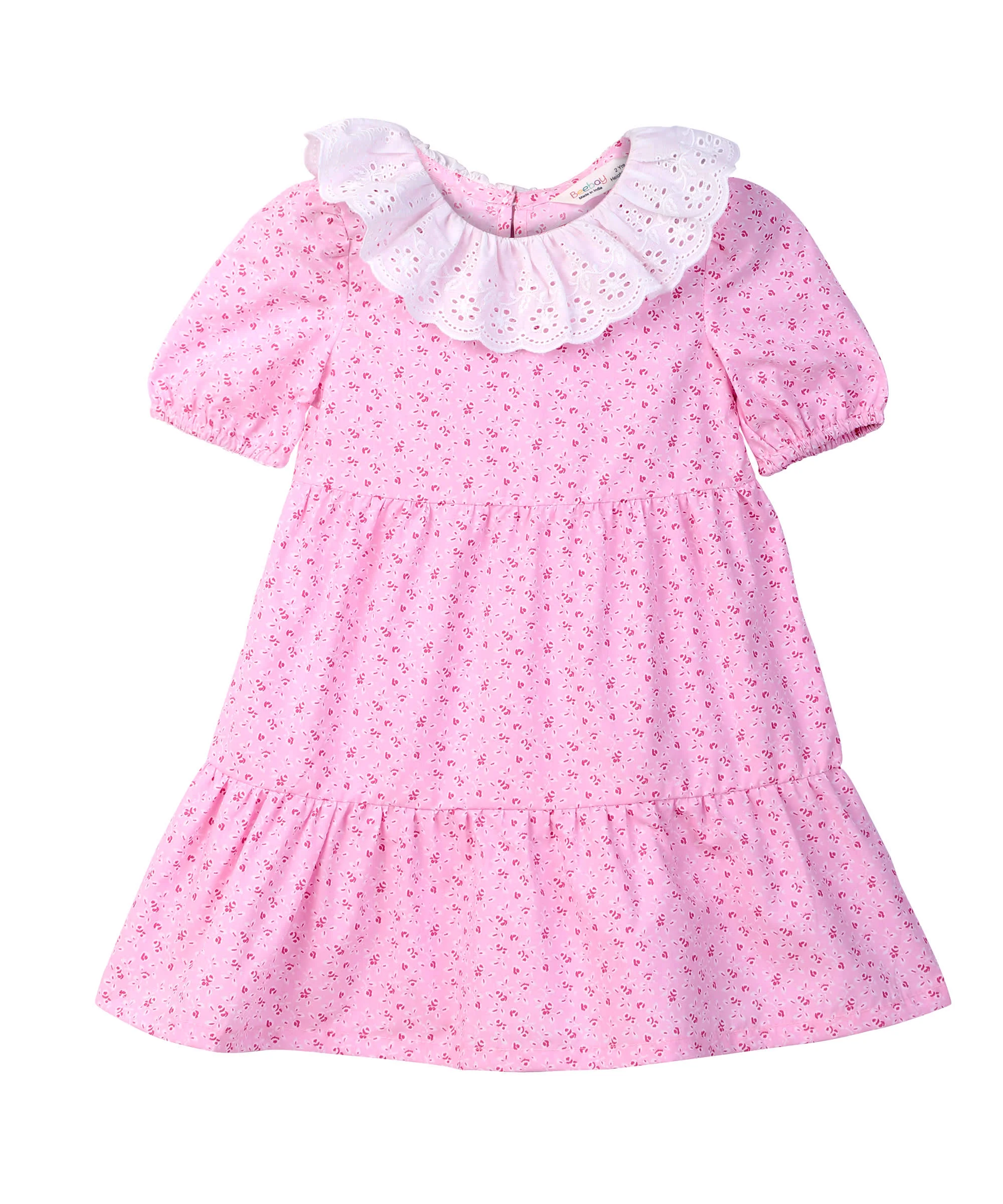 Modern Beebay Frill Collar Printed Dress Traditional