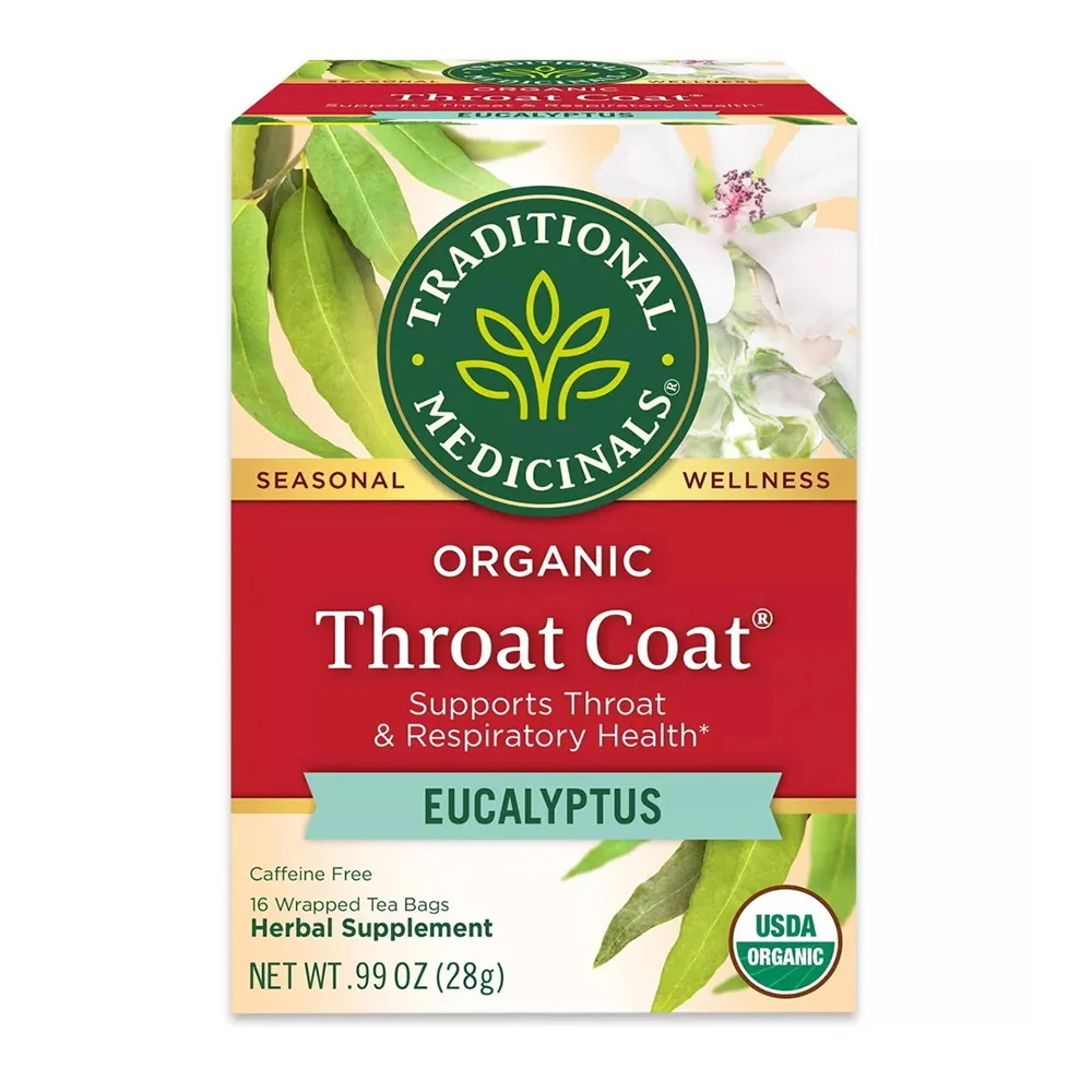 Green Traditional Medicinals Organic Throat Coat Eucalyptus Tea Bags 16 Ea 0.99 Oz Environmentally Friendly