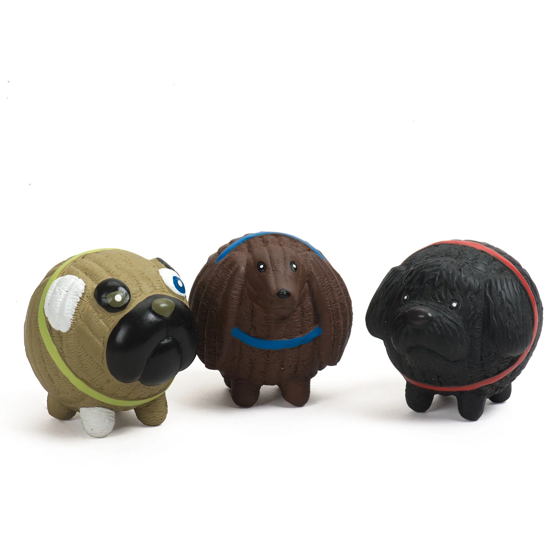 Innovative Assorted Ruff-Tex® HuggleMutt™ Latex Balls Dog Toys 3 Pack Small Clean