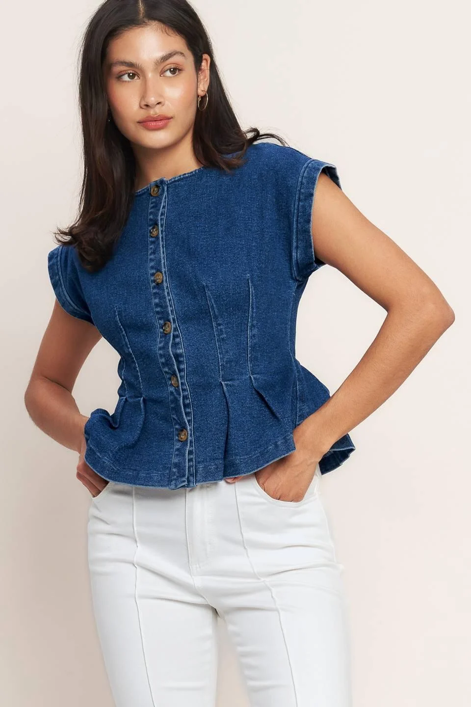 Contemporary The One You Keep Denim Top Secure