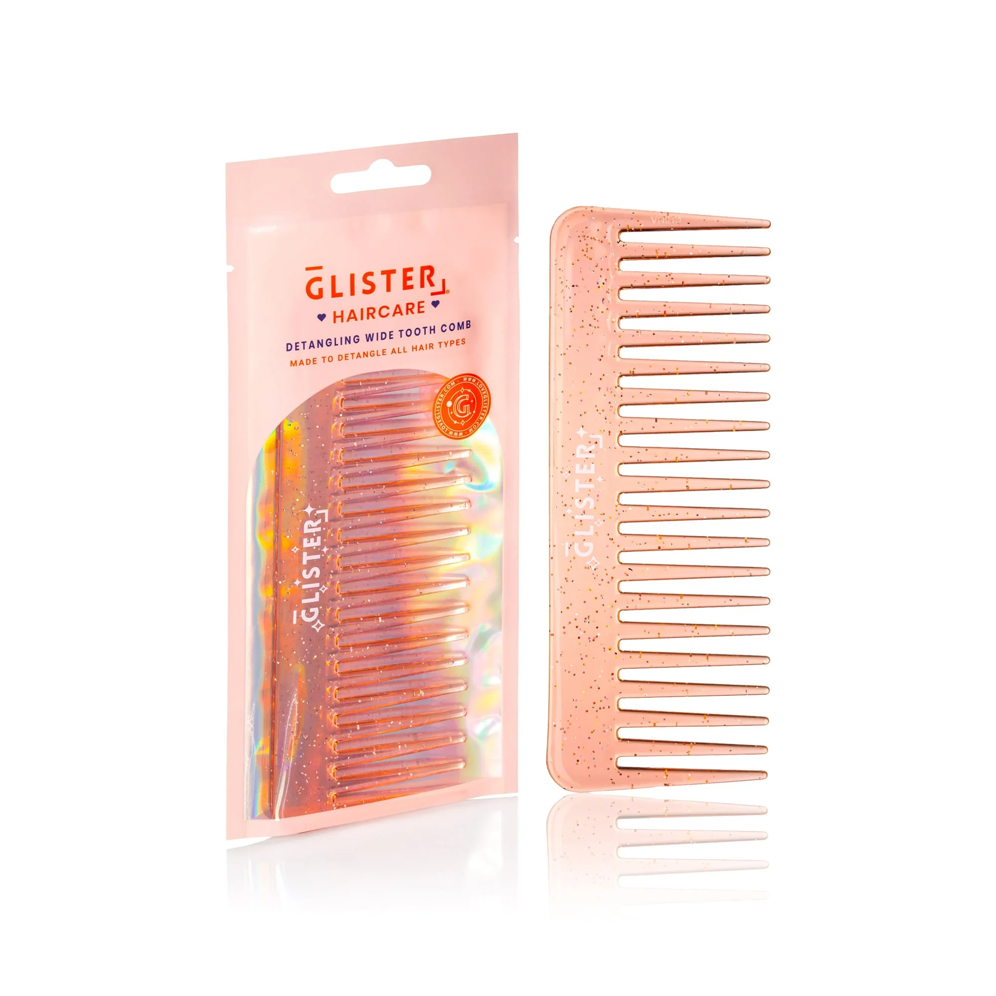 Fast Glister Sparkle Wide Tooth Detangling Comb Professional