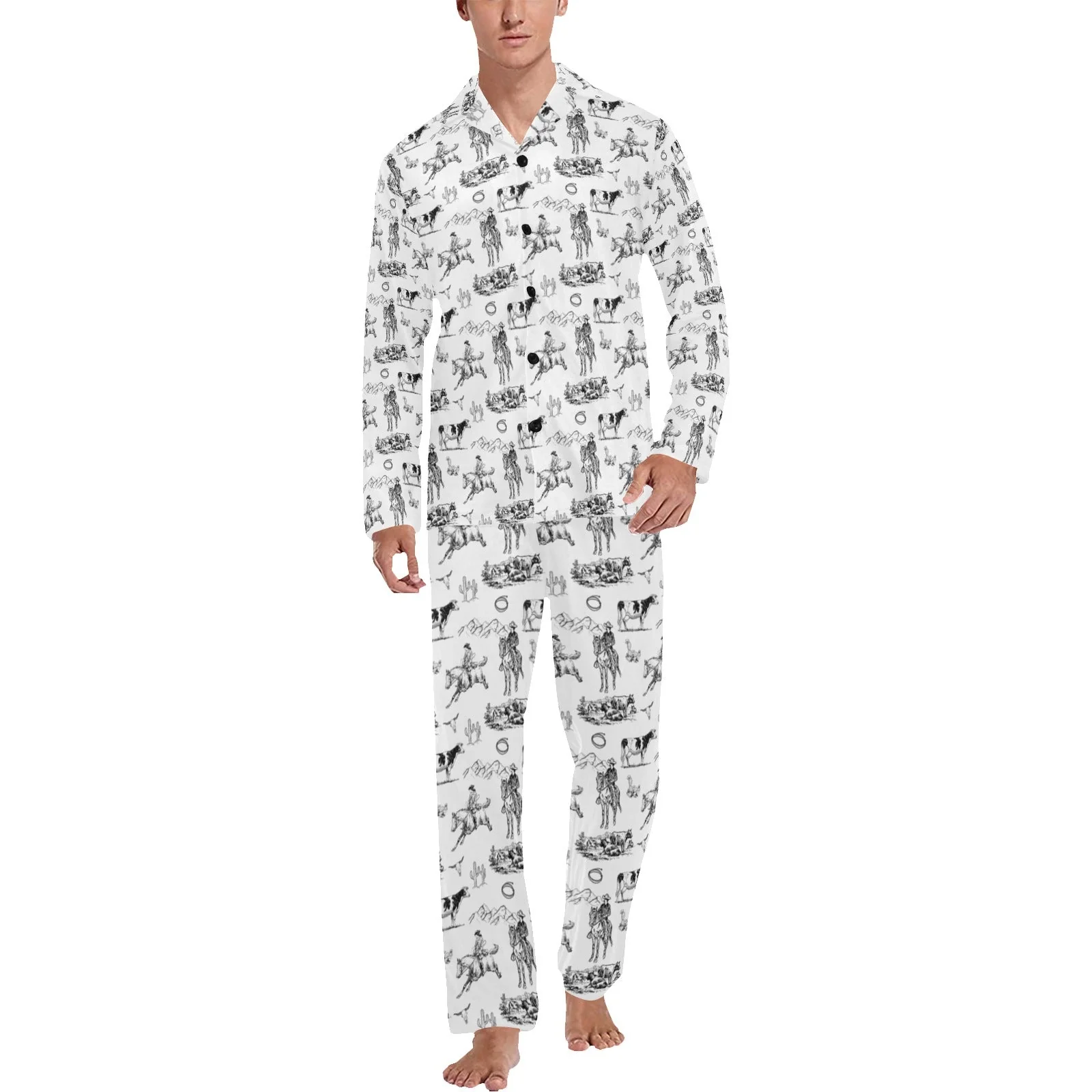 Elegant Ranch Life Men's Western Pajama Set Original