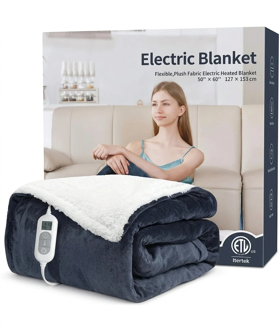 Elegant Plush Electric Heated Blanket 50x60 Authentic