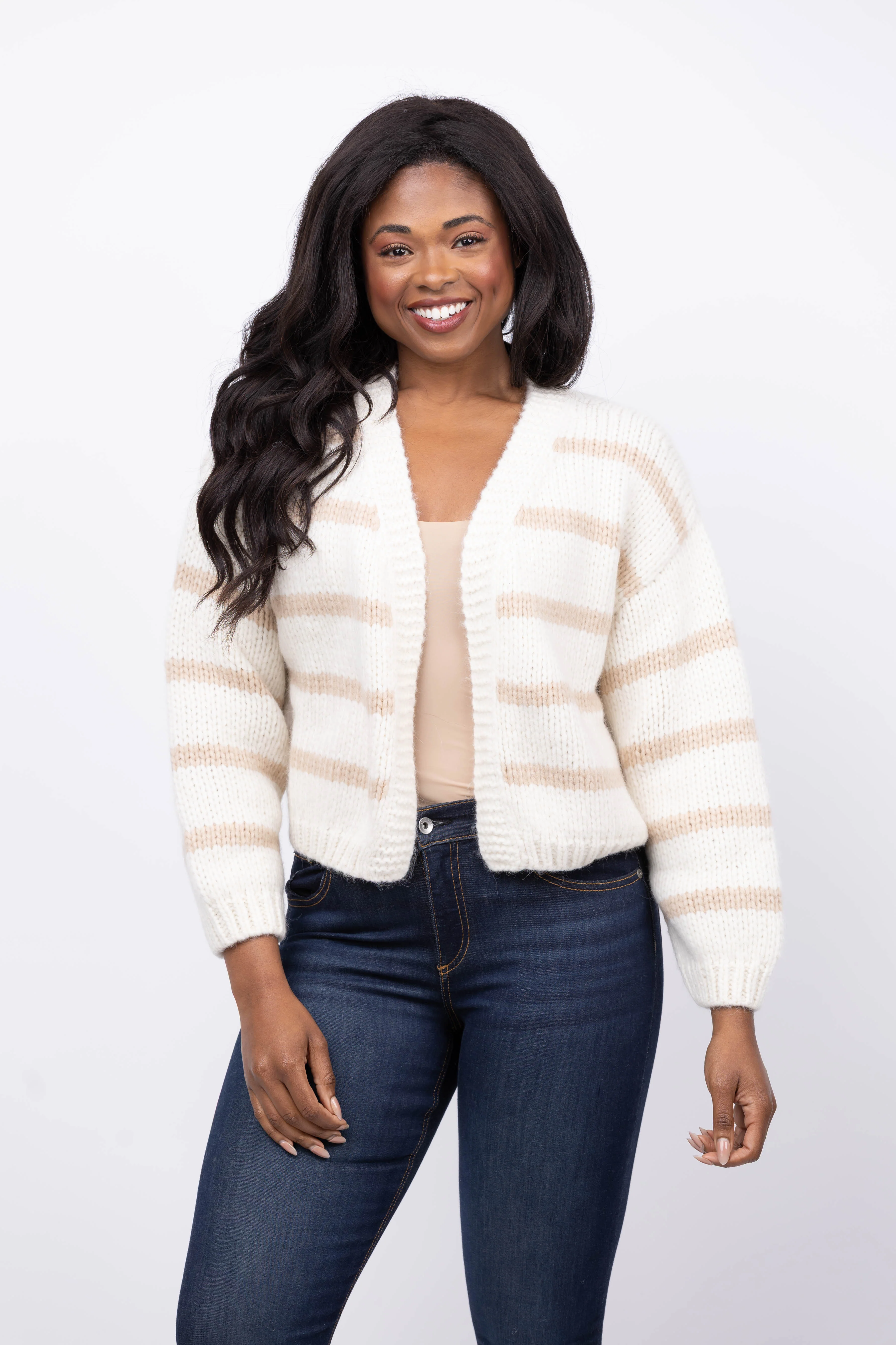 User-Friendly Trovata Arlowe Cardigan in Antique White Stripe Innovative