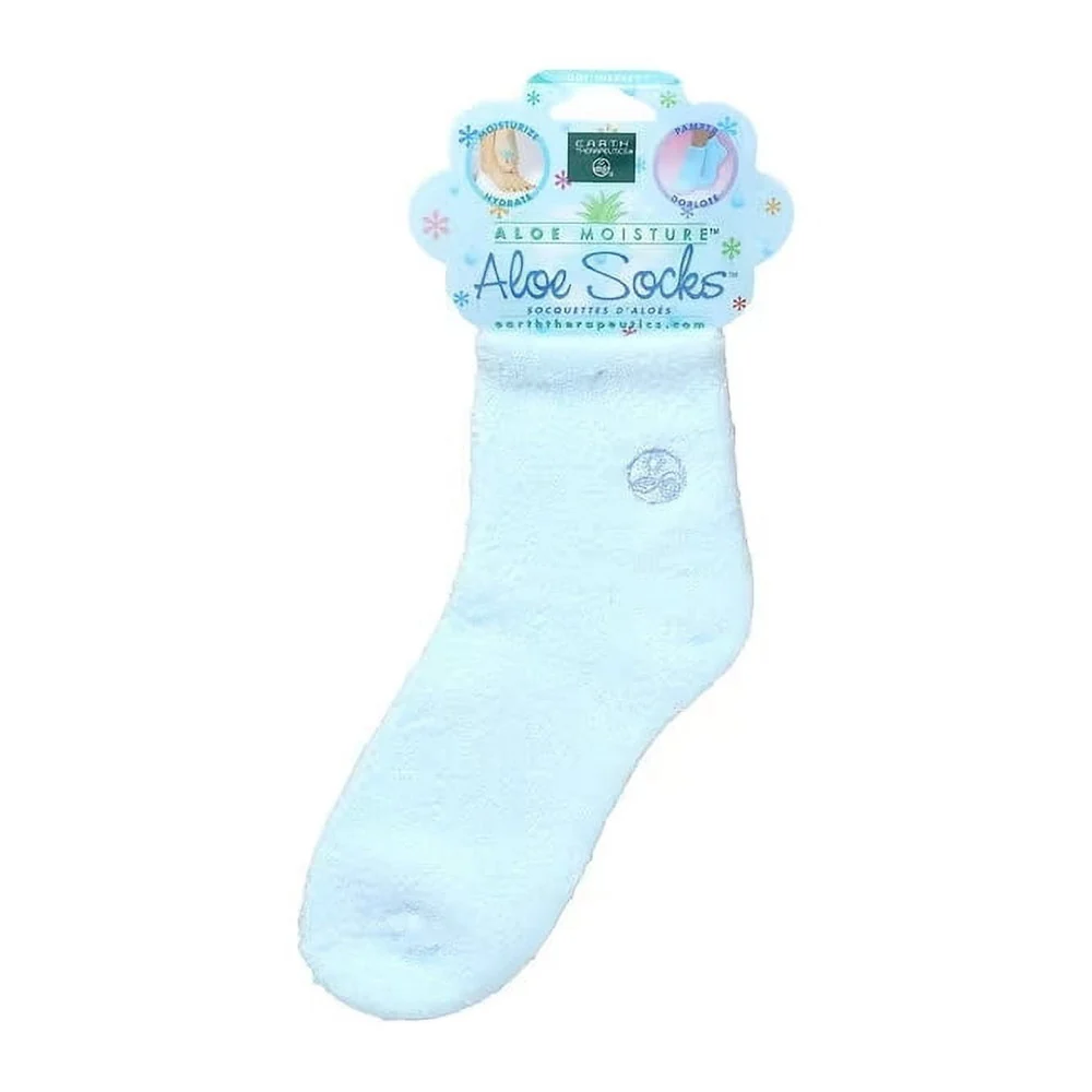 Recyclable Earth Therapeutics Aloe Blue Socks Foot Therapy To Pamper Moisturize - 1 Pair World-Class