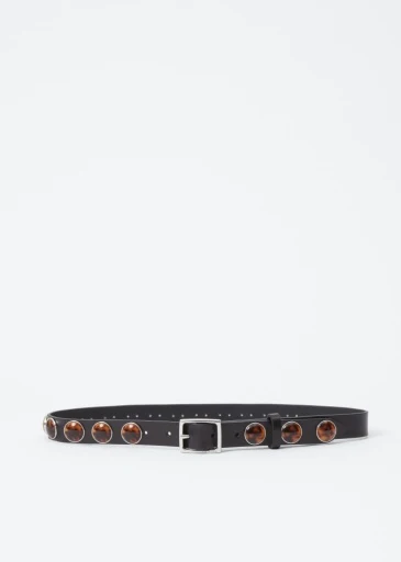 Breathable Rag Bone Cabochon Belt in Black Safe