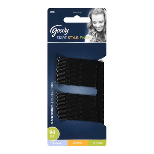 Dependable Goody Bobby Black Hair Pins Secure Hold 90Ea High-Grade