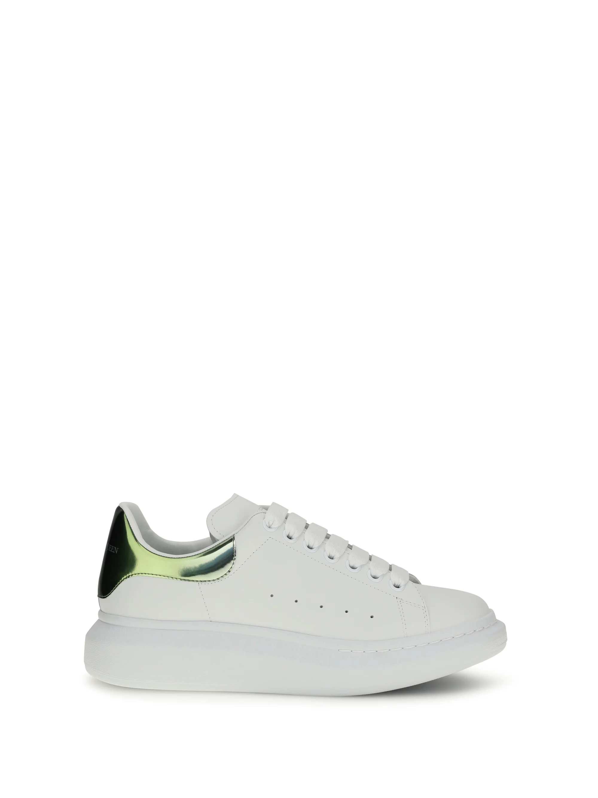 Clean Sneakers Leather White Green Traditional