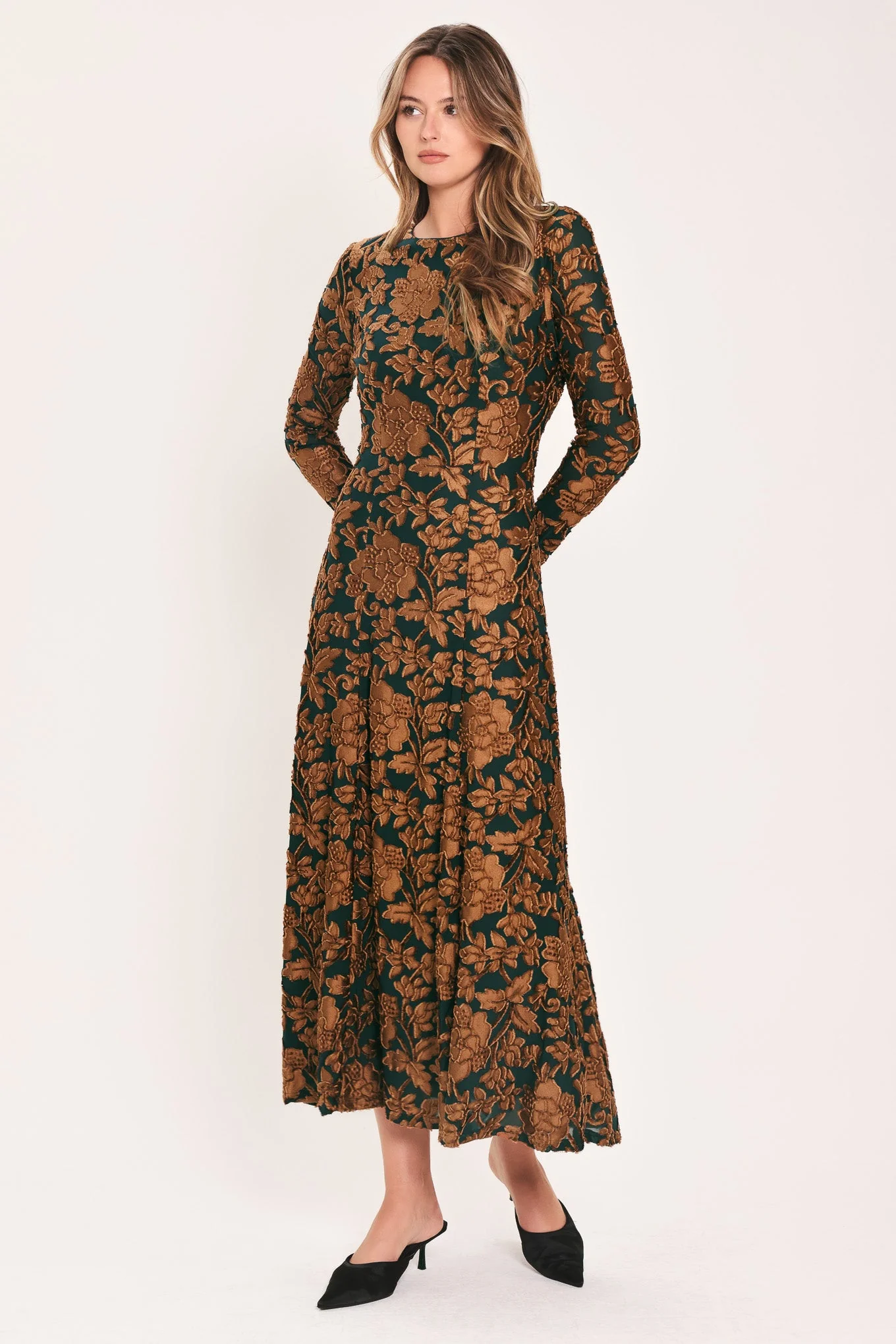 User-Friendly Emerald Enchantment Kelly Green Burnout Velvet Maxi Dress Exceptional