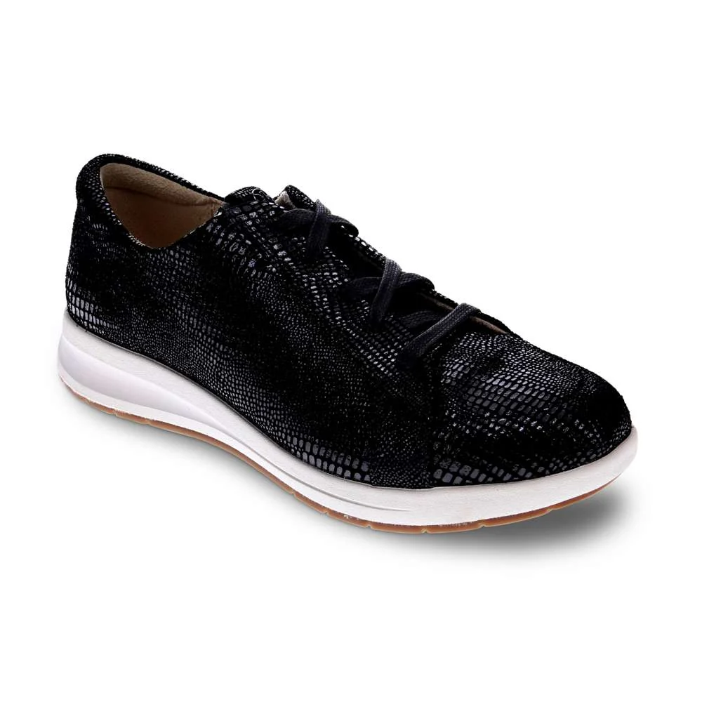 World-Class Athens Lace-Up Casual Sneaker - Black Lizard Consistent