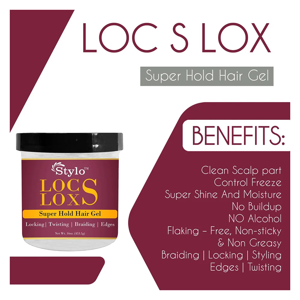 Efficient Stylo Locs Loxs Super Hold Styling Gel Extreme Hold for Locs and Twists 16Oz 453.5g Original