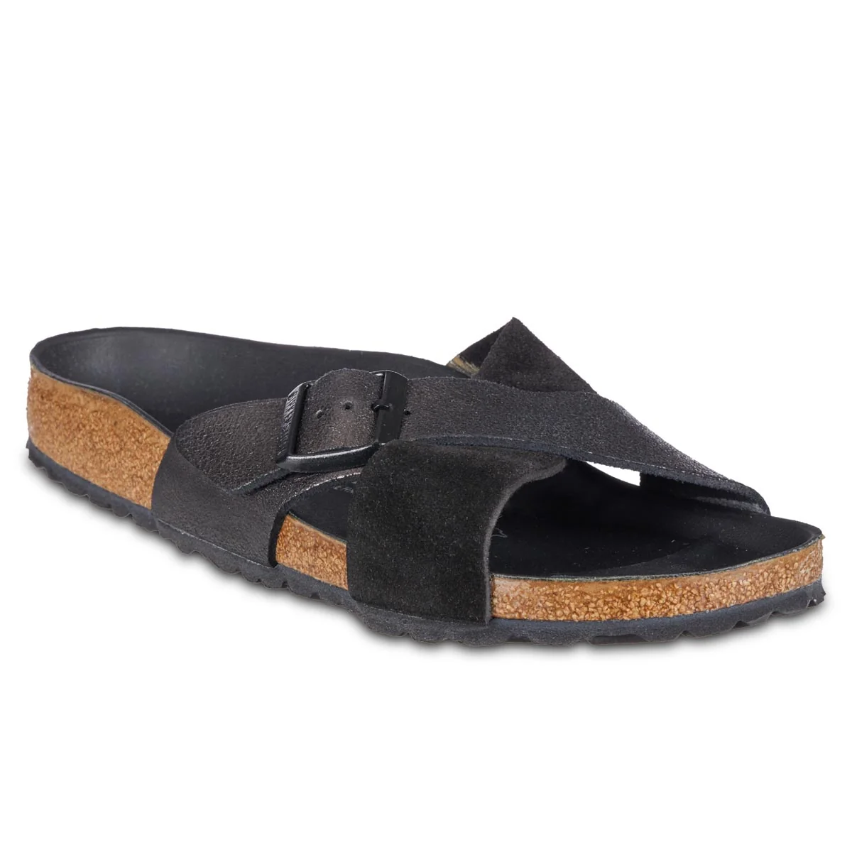 Reusable Birkenstock Women's Siena Exquisite Suede Leather Allover Black Sandals Optimized