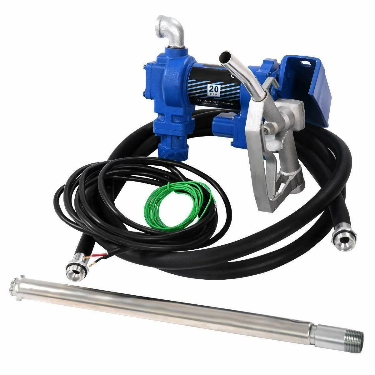 Modern Portable 12V Fuel Transfer Tank Pump Kit 20 GPM Reusable