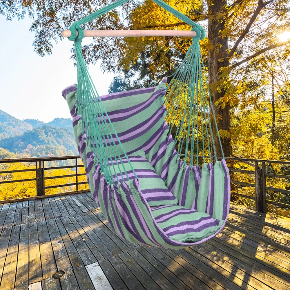 Solid Premium Hanging Hammock Indoor Outdoor Ceiling Swing Chair Premium Material