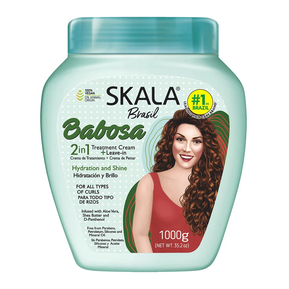 Safe Skala Brasil Babosa 2 in 1 Treatment Cream Aloe Hydration and Shine 35.2Oz 1000g High-Performance