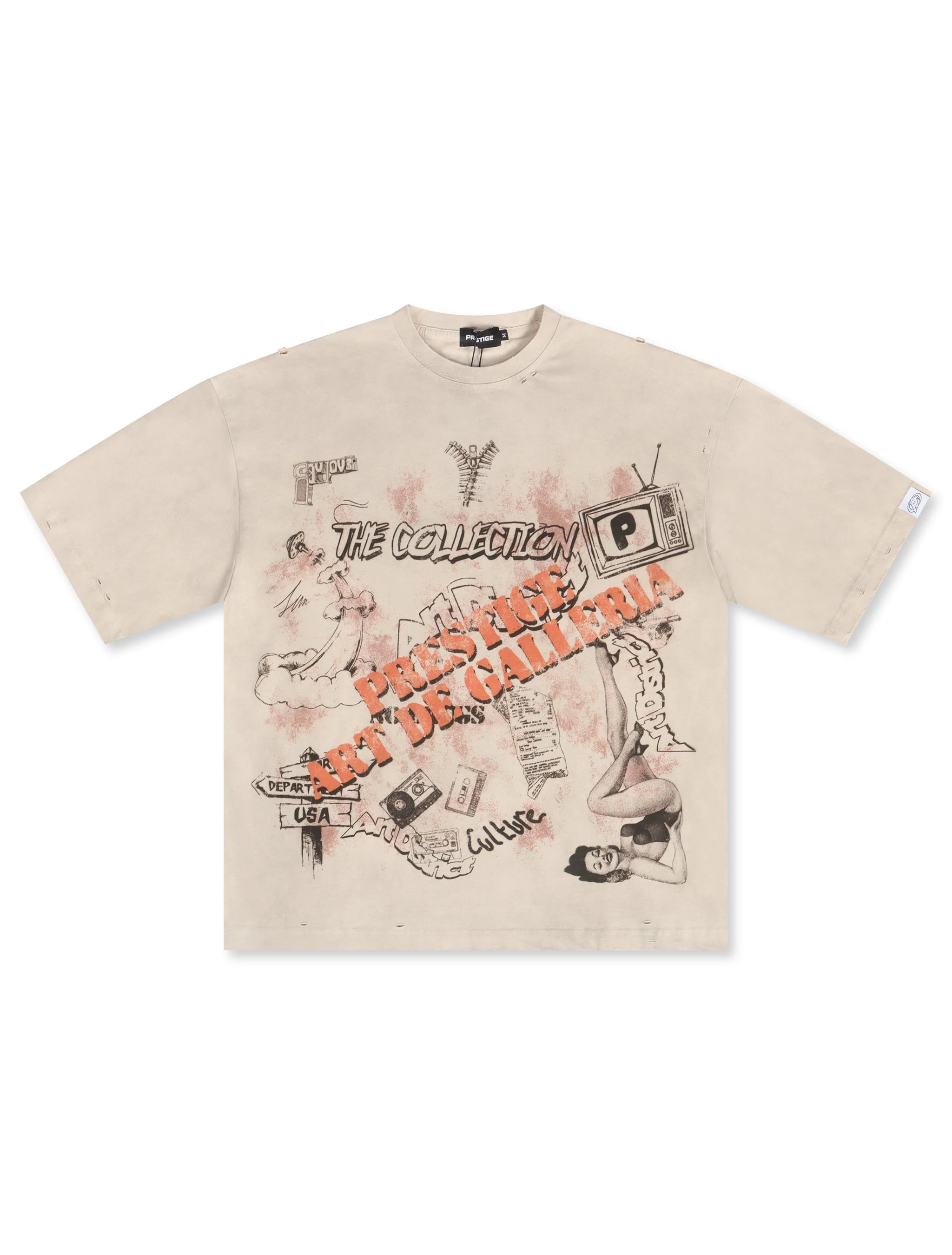 Classic Prestige DeGalleria Boxy Fit Tee - Cream Soft