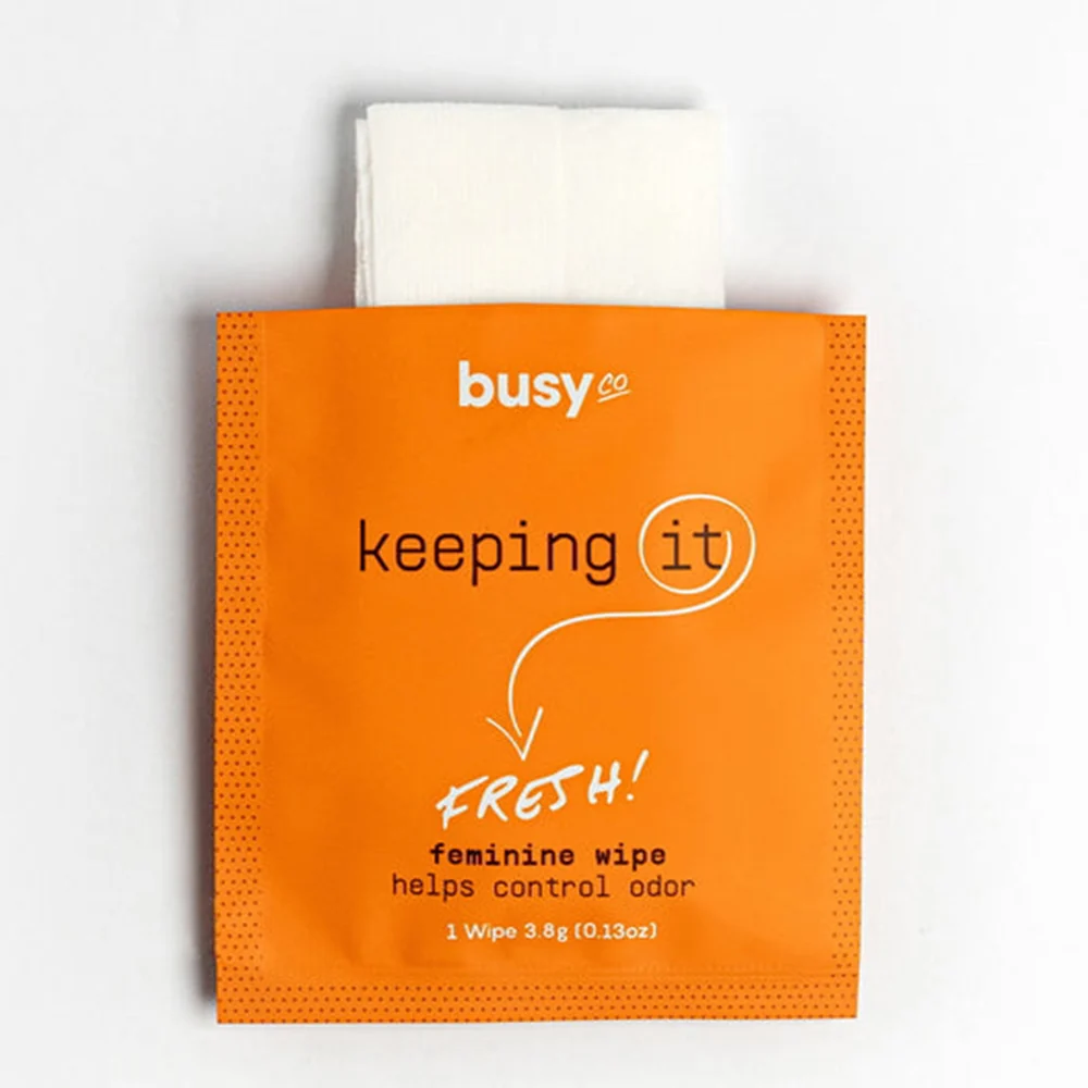 Reusable Busy Co Travel Refresh Feminine Wipes Helps Control Odor 6Ea Premium Material