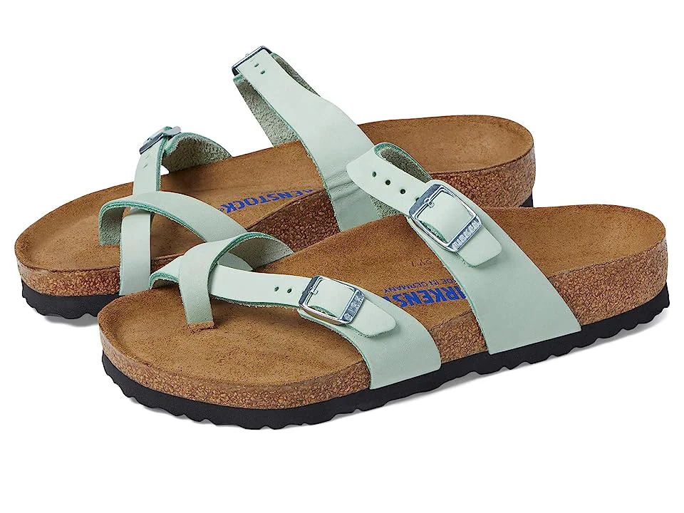 Verified Birkenstock Unisex Mayari Soft Footbed Nubuck Leather Matcha Flexible