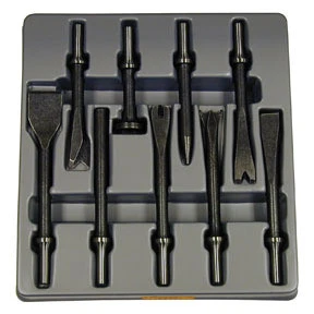Expertly Made 9 Piece Deluxe Bit Attachments for Air Hammer Chisel Metal Steel Cutter Tool Set Eco-Friendly