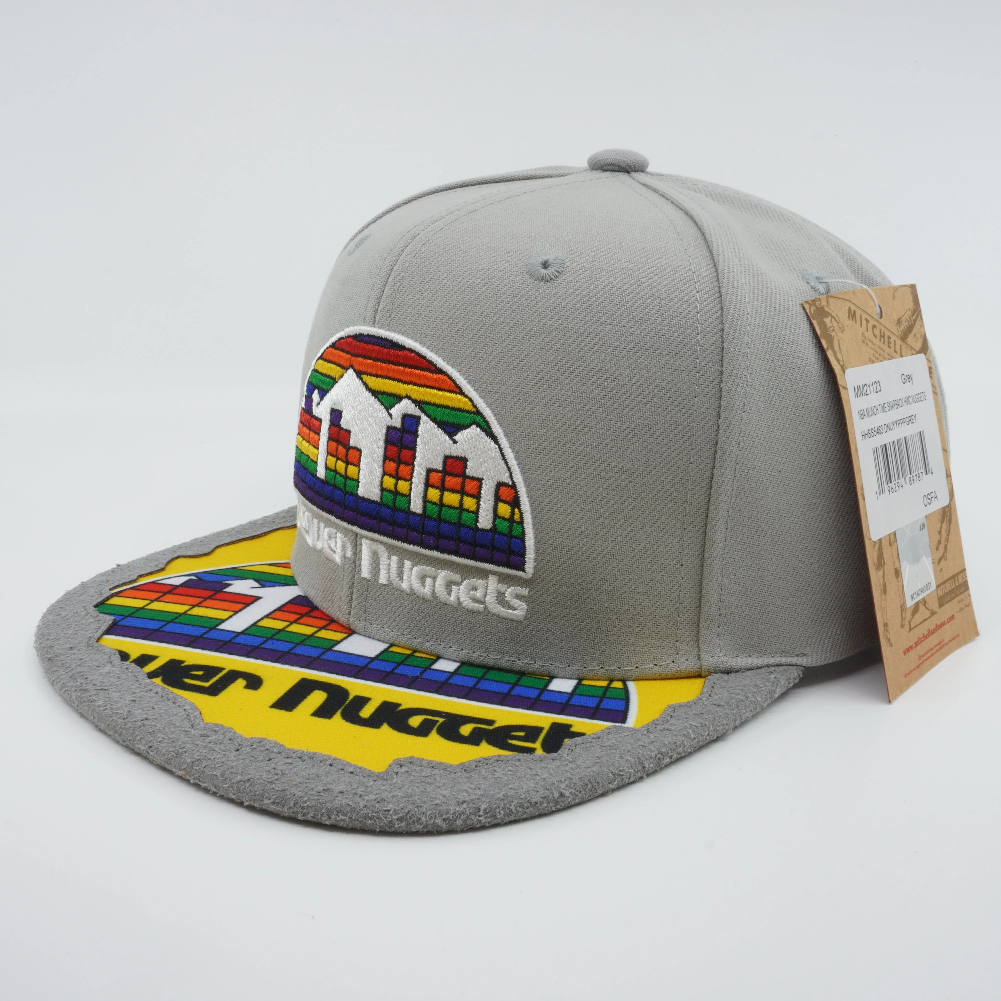 Soft Mitchell Ness Men's NBA Munch Time Snapback Hwc Nuggets Snapback Caps Specialty