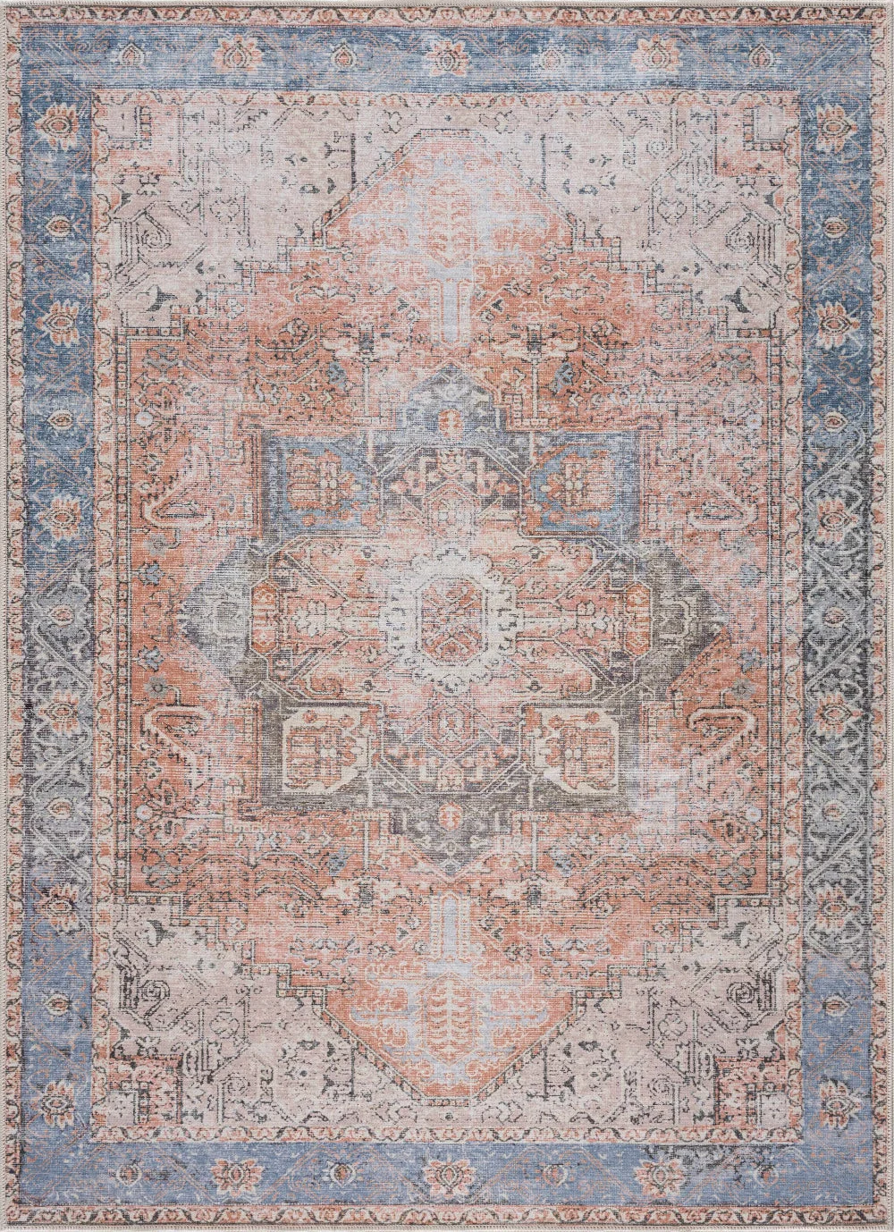 Convenient Rosman Distressed Washable Area Rug Optimized