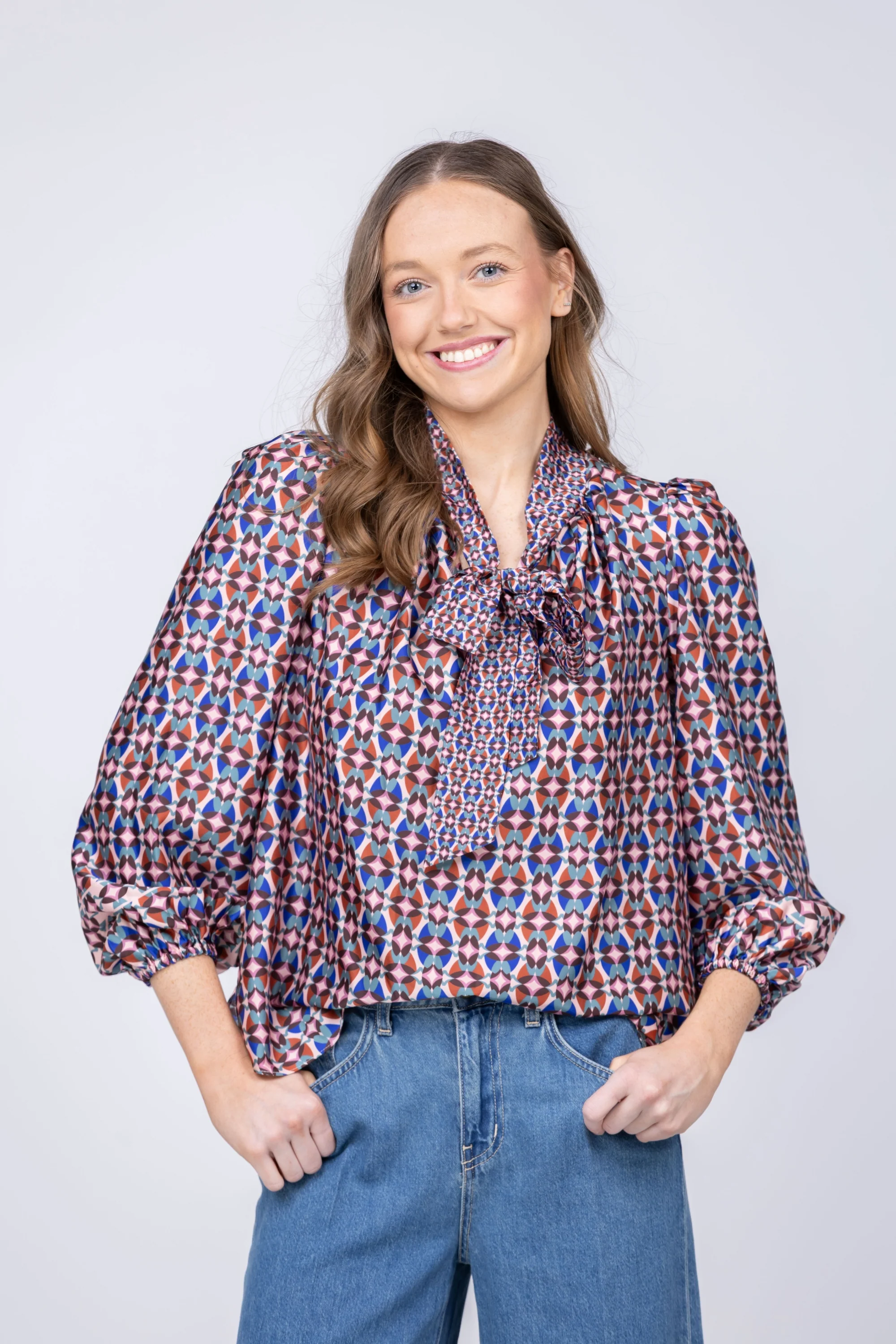Crafted Shoshanna Rye Top in Blush Multi High-Quality