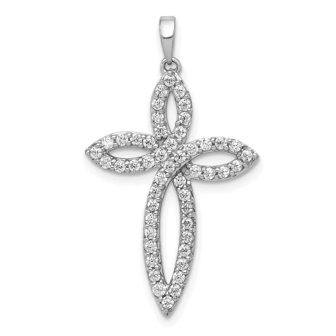 World-Class 14K White Gold Lab Grown Diamond Cross Pendant Durable