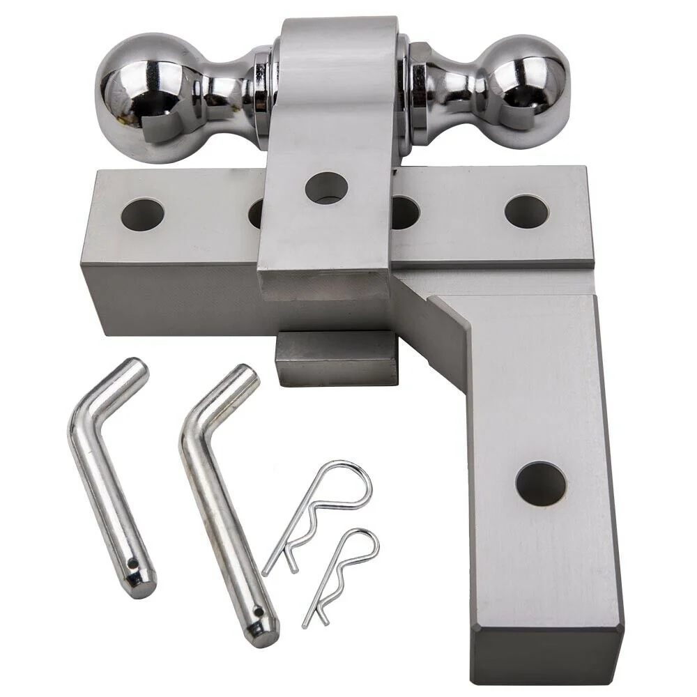 Flexible Adjustable Trailer Drop Double Ball Receiver Hitch 6 Effective