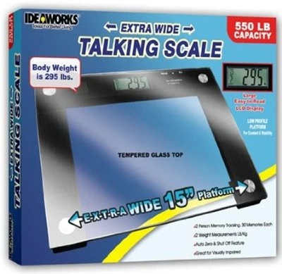Flexible Large Big Talking 550 LB Capacity Electronic Jumbo Body Bath Bathroom Scale Easy-to-Use