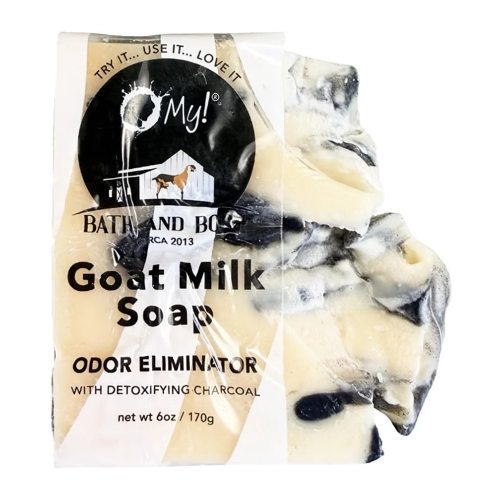 Prestigious O My Bath and Body Goat Milk Odor Eliminating with Detoxifying Charcoal Soap Bar 6Oz 170g Authentic