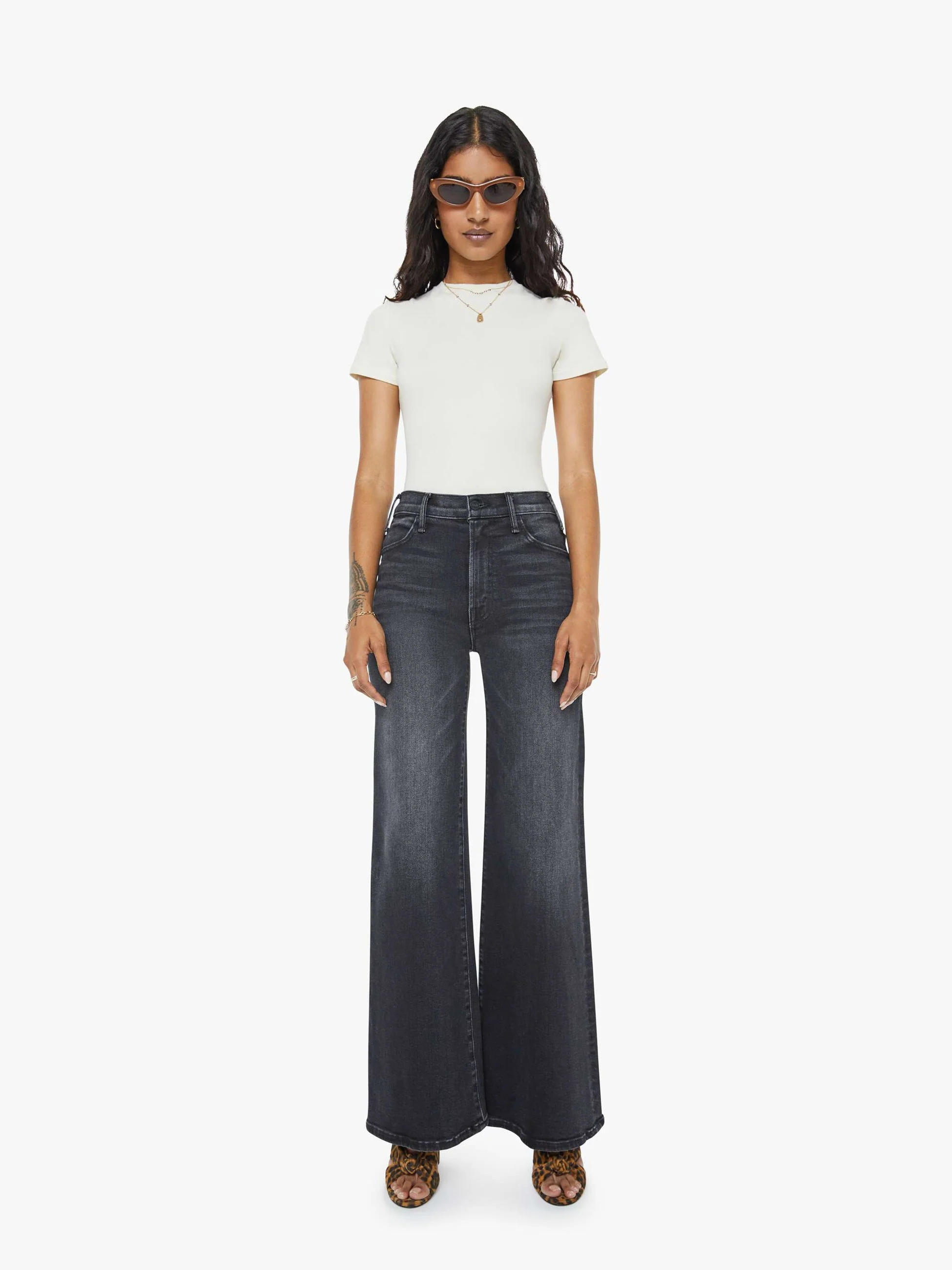Trusted MOTHER Denim Lil Hustler Roller Sneak in Not Today Satan High-Quality