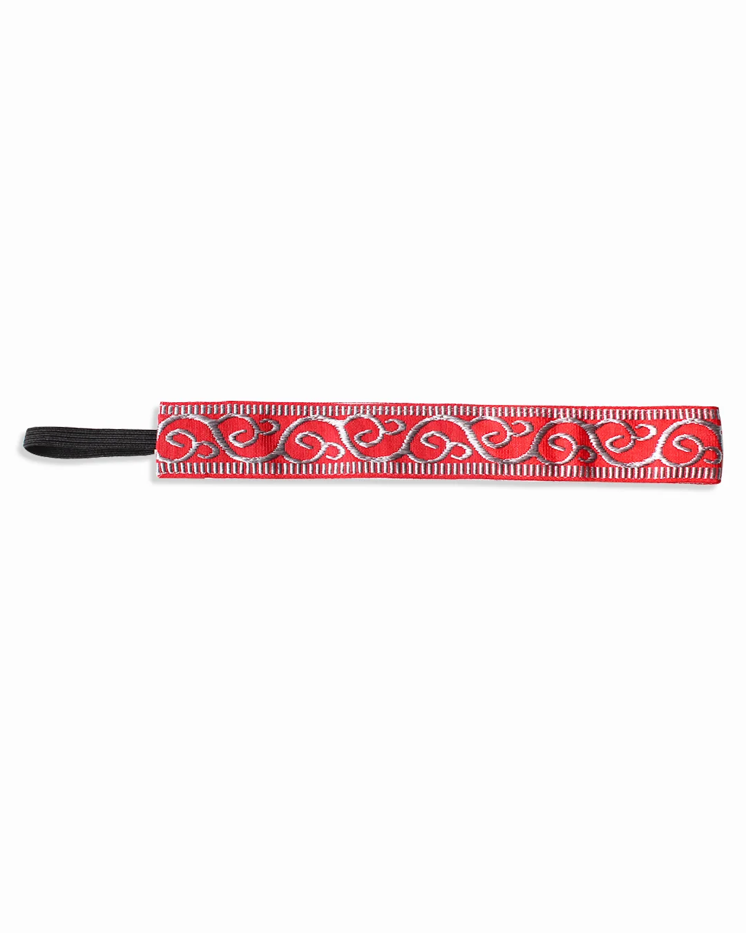 First-Class Varsity Scroll Silver on Scarlet - 1 Headband Durable