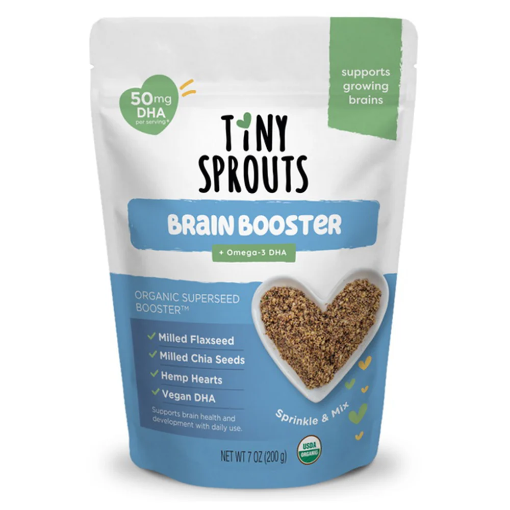 Breathable Tiny Sprouts Brain Booster Omega 3 DHA Sprinkle and Mix Organic Superseed Booster 7Oz 200g Versatile