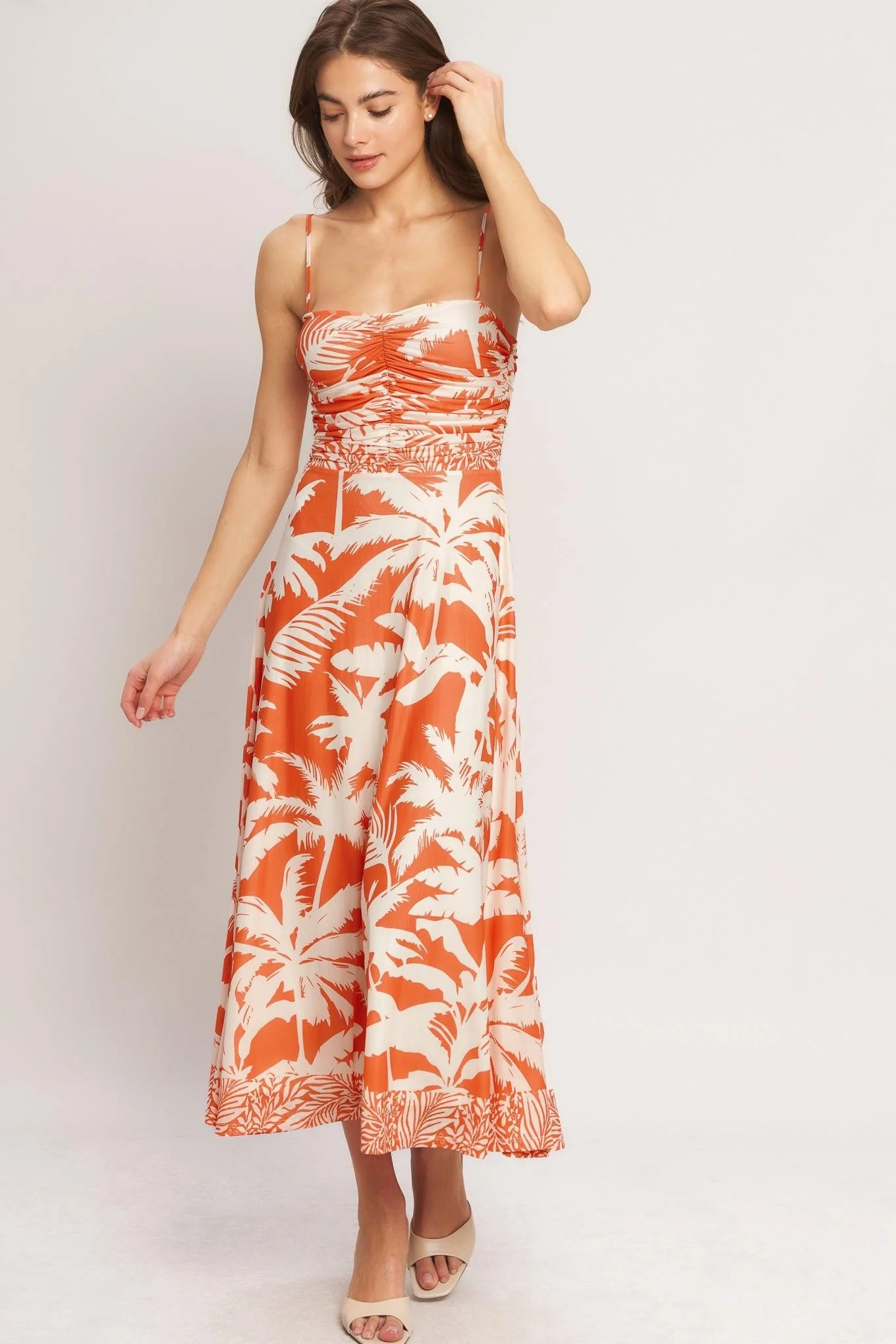 Detailed Heatwave Resort Power Mesh Midi Dress Eco-Friendly
