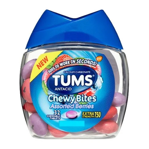 Organic Tums Antacid Chewy Bites Assorted Berries Chewable Tablets 32 Ea Enhanced