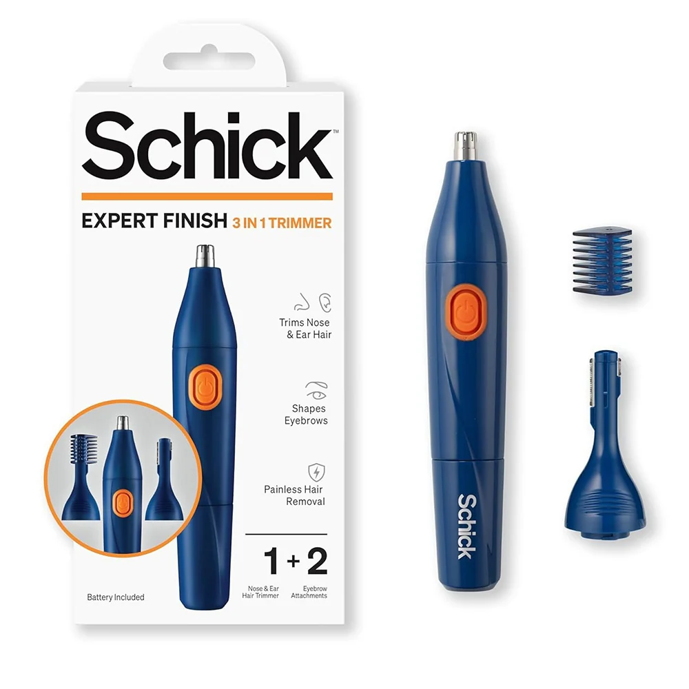 Carefully Designed Schick Expert Finish 3 in 1 Trimmer Nose and Ear Trimmer and Eyebrow Trimmer for Men 1Ea Outstanding