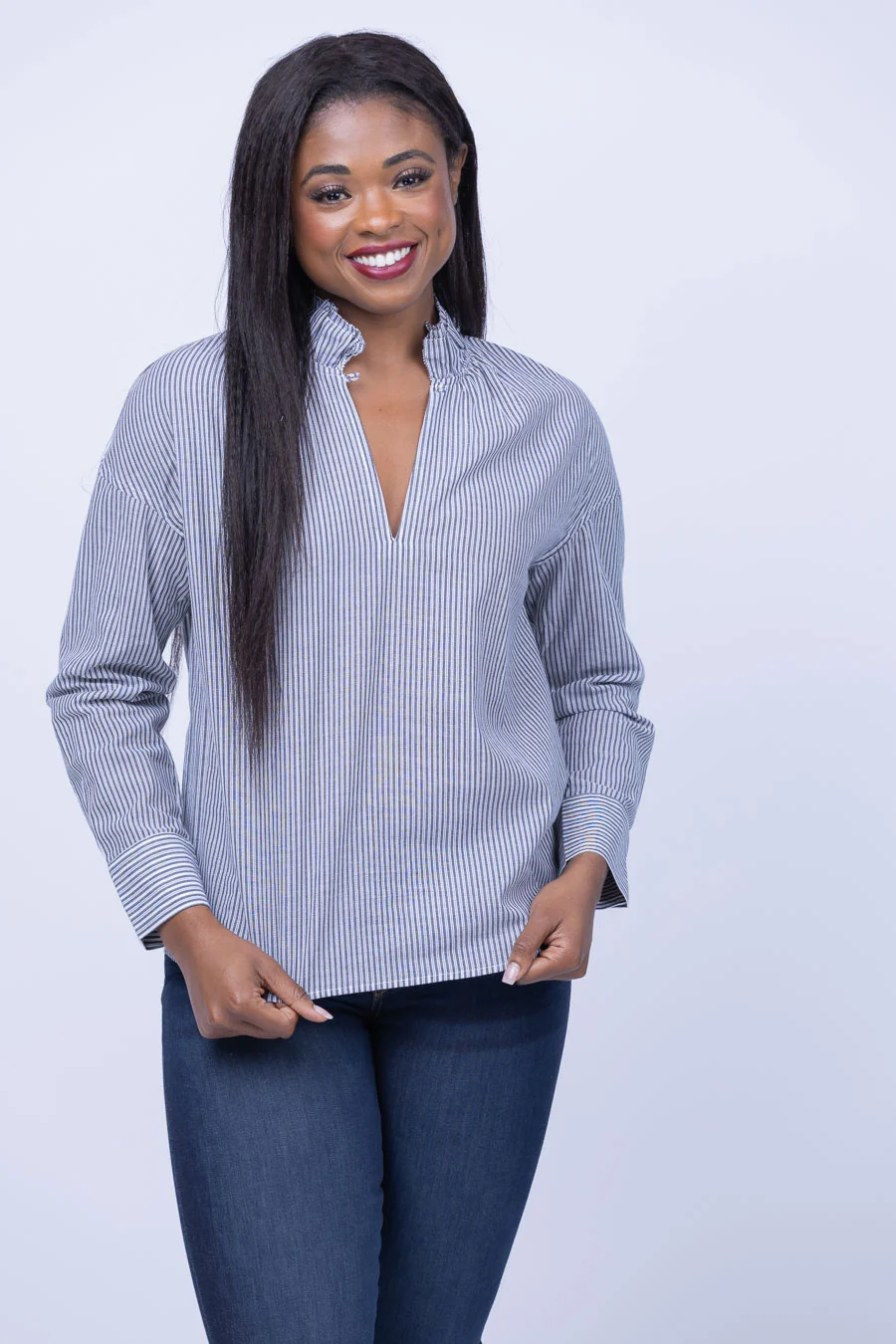Stylish Sundays Sanders Shirt Black Drop Stitch Lightweight