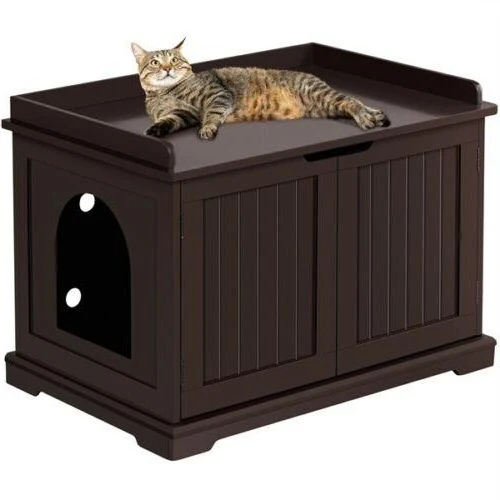 Relaxed Large Hidden Cat Litter Box Enclosure Cabinet Modern