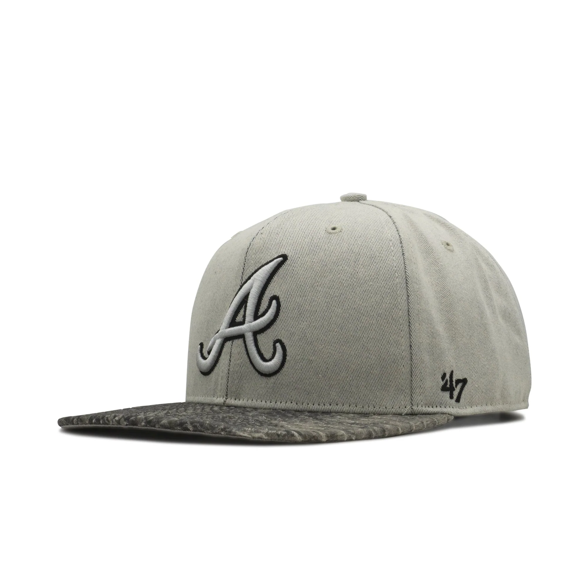 High-End 47 Brand Men's Atlanta Braves Snakeskin Strapback Cap Sophisticated