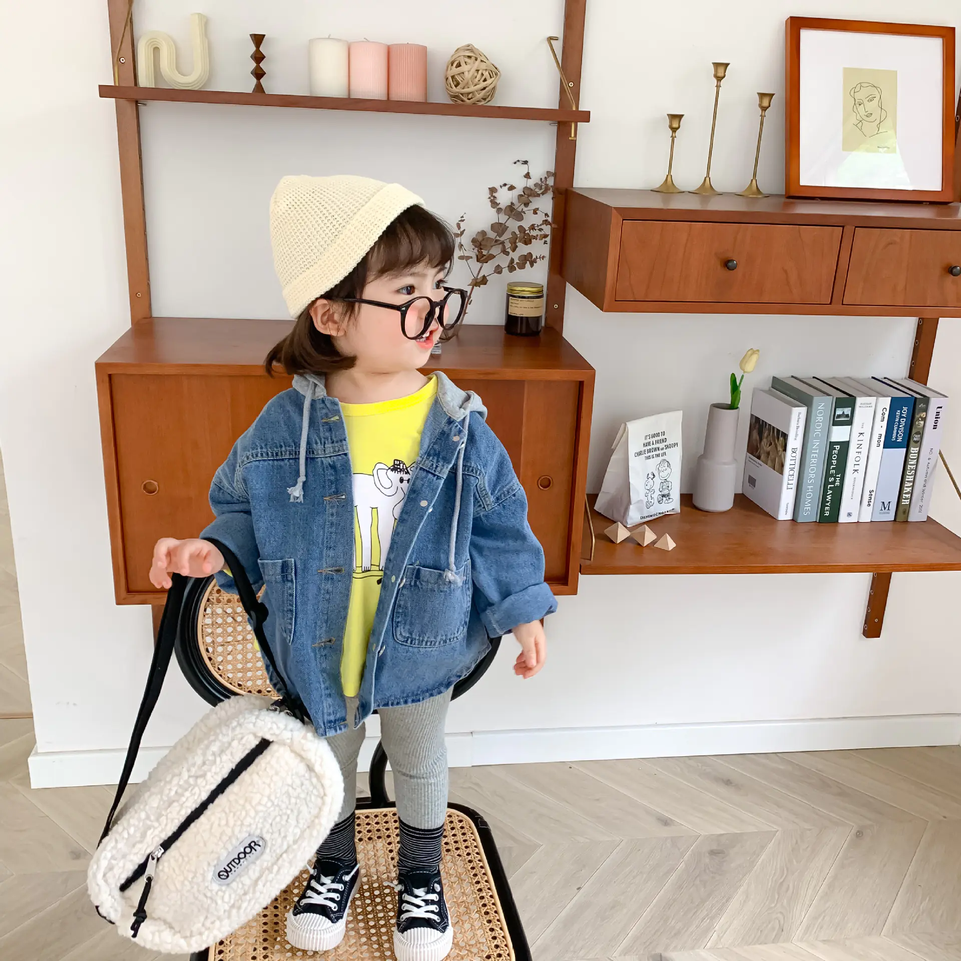 Trendy Children's Long Sleeve Denim Jacket for Boys and Girls Fashionable