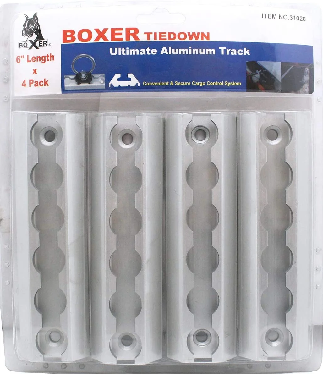 Pure Boxer Aluminum L-Track Tracks - 4-Pk 6in.L x 1.75in.W 2 200-Lb. Breaking Strength Recyclable