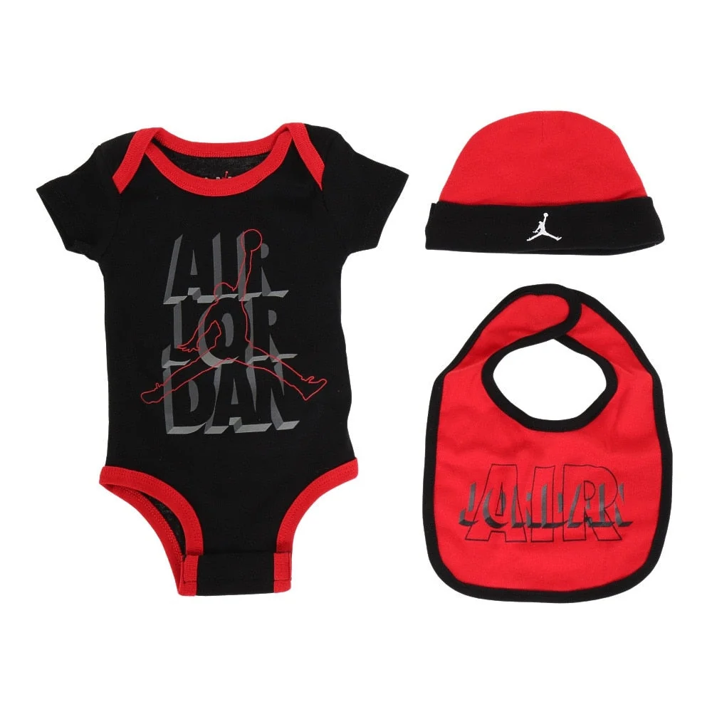 Lightweight Air Jordan Baby Bodysuit Hat And Bib 3-Pc Box Set Hats Clean