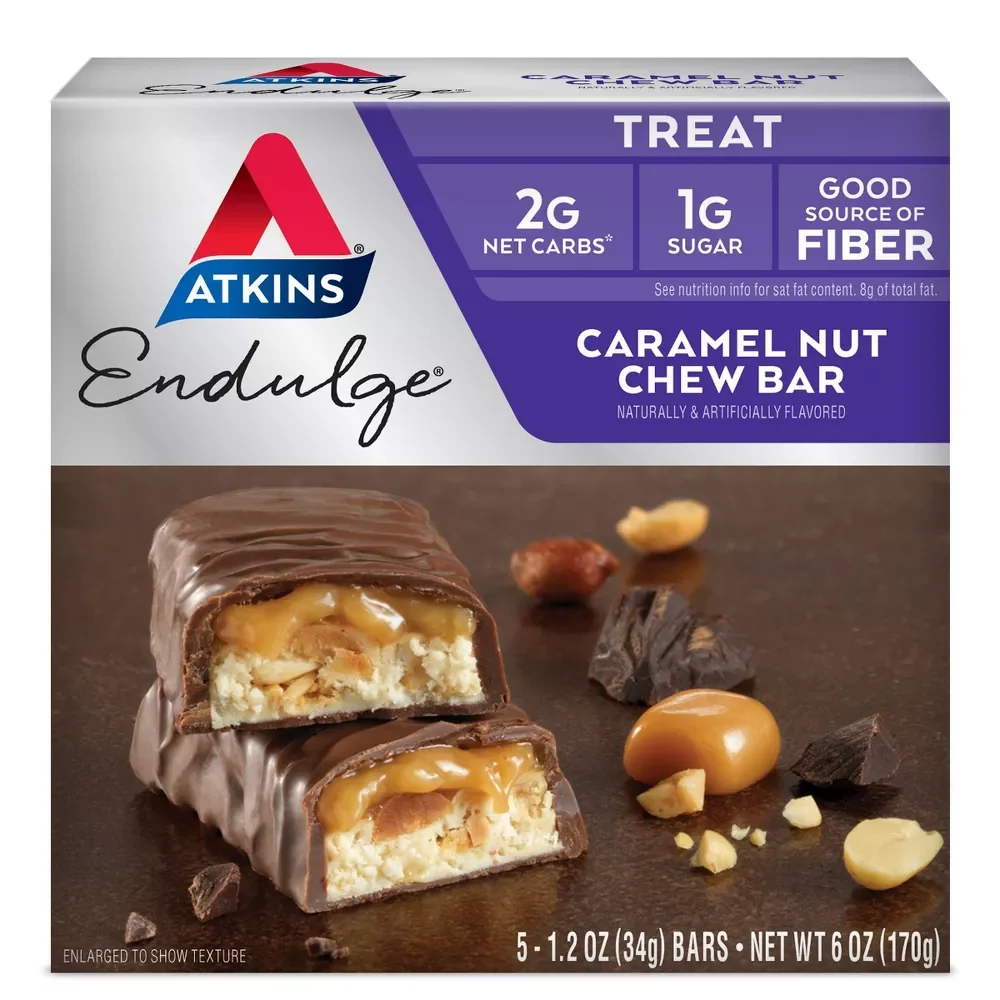 Certified Atkins Endulge Caramel Nut Chew Bar - 5 Ea Modern