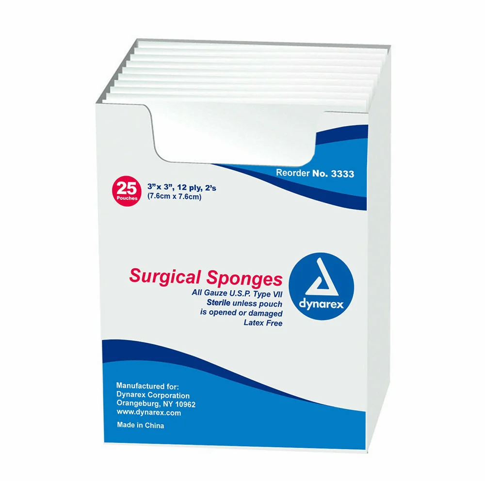 Flexible Standard Gauze Sponges Sterile - 3 Inches X 3 Inches - 12 Ply - 2S - 25 Ea Fashionable
